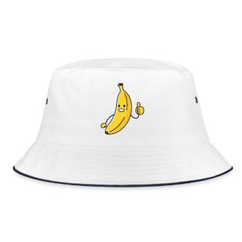 A funny banana - Bucket Hat - white/navy - Front