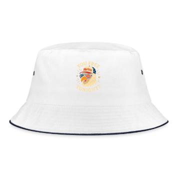 You're free tonight, Eagle, July 4 - Bucket Hat - white/navy - Front