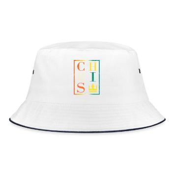 Royal Letters Collage Design - Bucket Hat - white/navy - Front