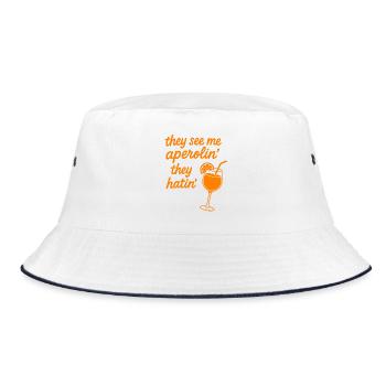 They see me aperolin... - Bucket Hat - white/navy - Front