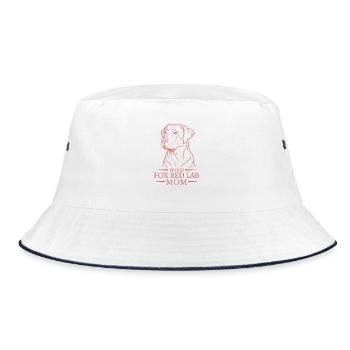 Proud Fox Red Lab Mom - Bucket Hat - Weiß/Navy - Vorne