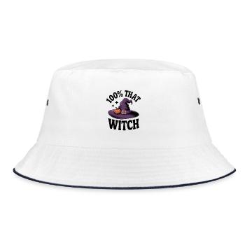 100% diese Hexe - Bucket Hat - Weiß/Navy - Vorne