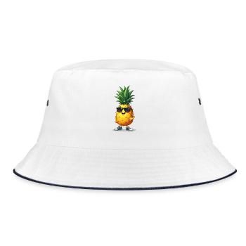 Lunettes de soleil motif ananas amusant - Bob - blanc/marine - Devant