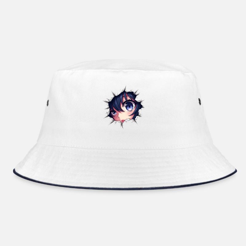 Anime-Auge mit durchbrochenem Papier-Effekt Bucket Hat