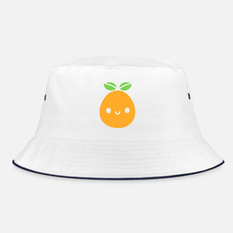 Cute citrus fruit with smiling face Mango Bucket Hat