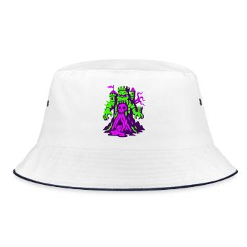 Kraken Fantasy Burg - Bucket Hat - Weiß/Navy - Vorne