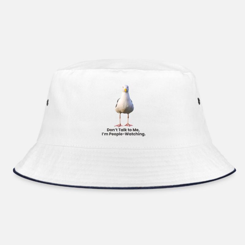 Conception humoristique de t-shirt Seagull Phrase - Bob - blanc/marine