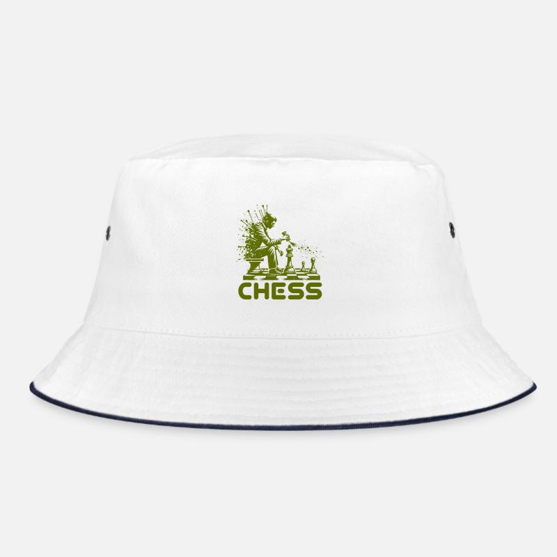 Schachspieler Silhouette mit Farbexplosion Bucket Hat