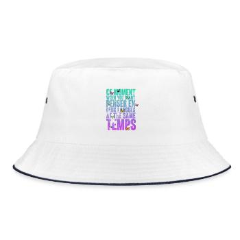 COOLER SPRUCH FÜR MEHRSPRACHLER, INTERNATIONAL - Bucket Hat - Weiß/Navy - Vorne