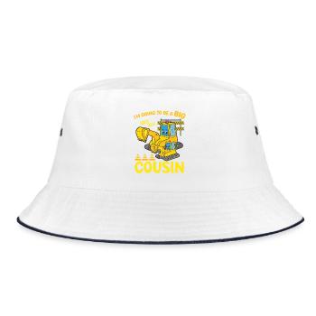 Great Builder Excavator Design - Bucket Hat - white/navy - Front
