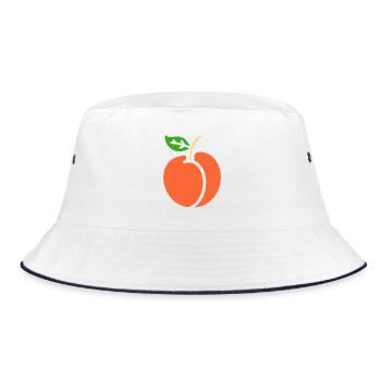Minimalist Peach and Vibrant Nectarine - Bucket Hat - white/navy - Front