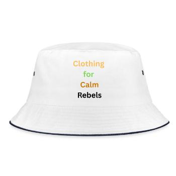 Calm Nature Inspired Typography Design - Bucket Hat - white/navy - Front