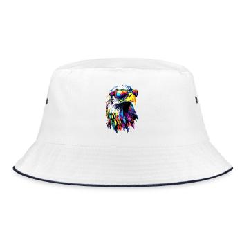 Eagle Bald Eagle Golden Eagle White-tailed Eagle - Bucket Hat - white/navy - Front