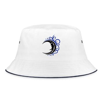Mystical moon in tribal style - Bucket Hat - white/navy - Front