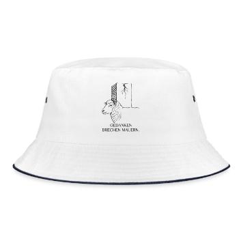 Thoughts break walls - Sheep Motivation - Bucket Hat - white/navy - Front