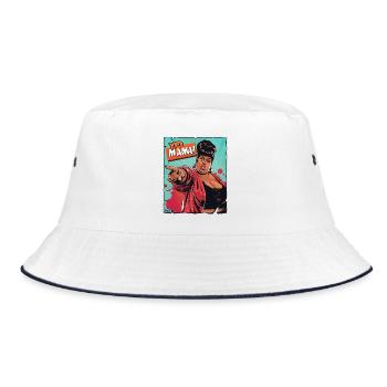 Empowered Mother Quote Illustration - Bucket Hat - white/navy - Front