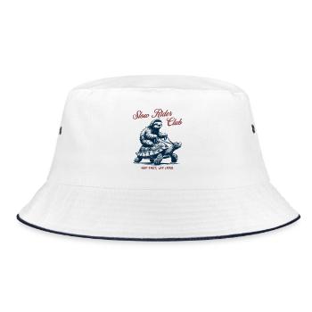 Slow Rider Club - Sloth &amp; Turtle - Bucket Hat - white/navy - Front