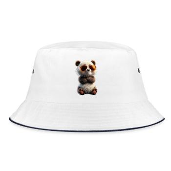 Panda Bear Giant Pandas Giant Panda Cute Panda Bear - Bucket Hat - white/navy - Front