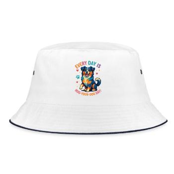 Australian Shepherd - Bucket Hat - Weiß/Navy - Vorne