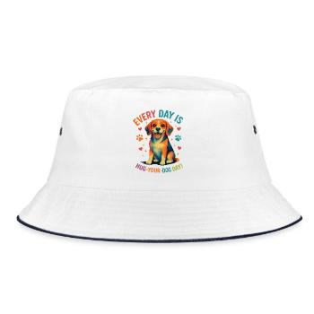 Beagle - Bucket Hat - Weiß/Navy - Vorne