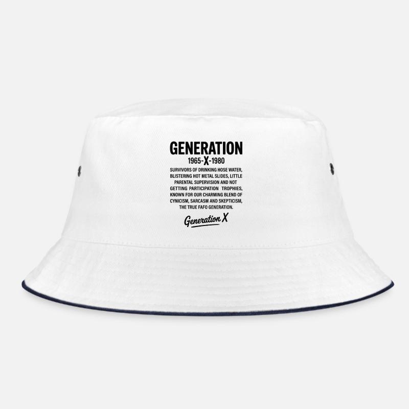 Retro-Textdesign der Generation X Bucket Hat