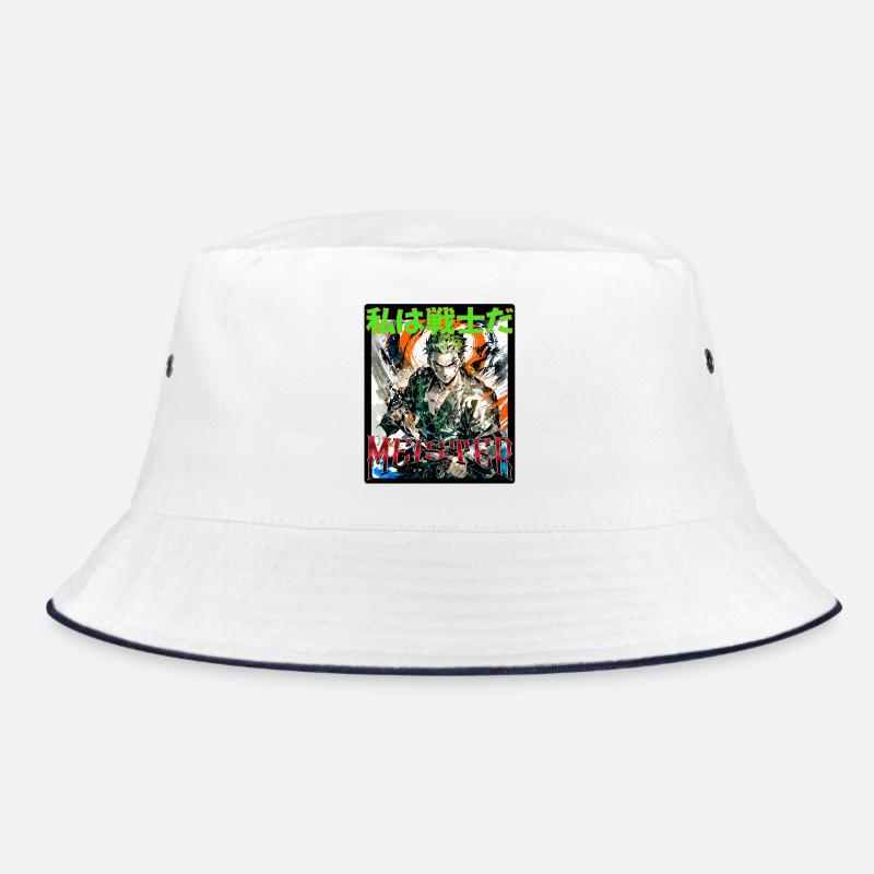 Anime Held Mit Messer und grüner Haarmähne Bucket Hat