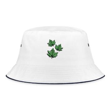 Autumnal Maple Leaf - Bucket Hat - white/navy - Front