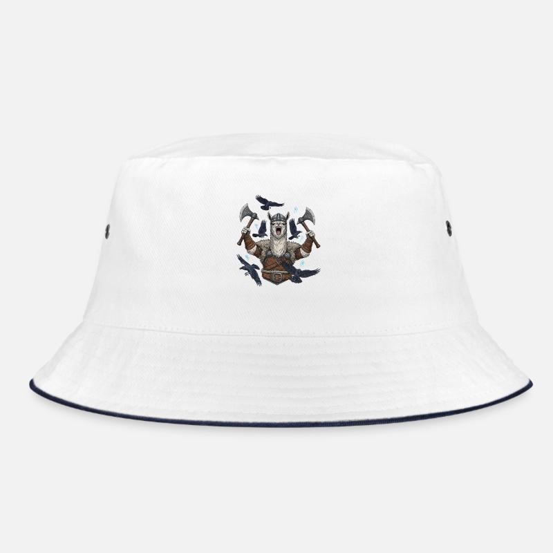 Viking Alpaca Berserker with Ravens Bucket Hat