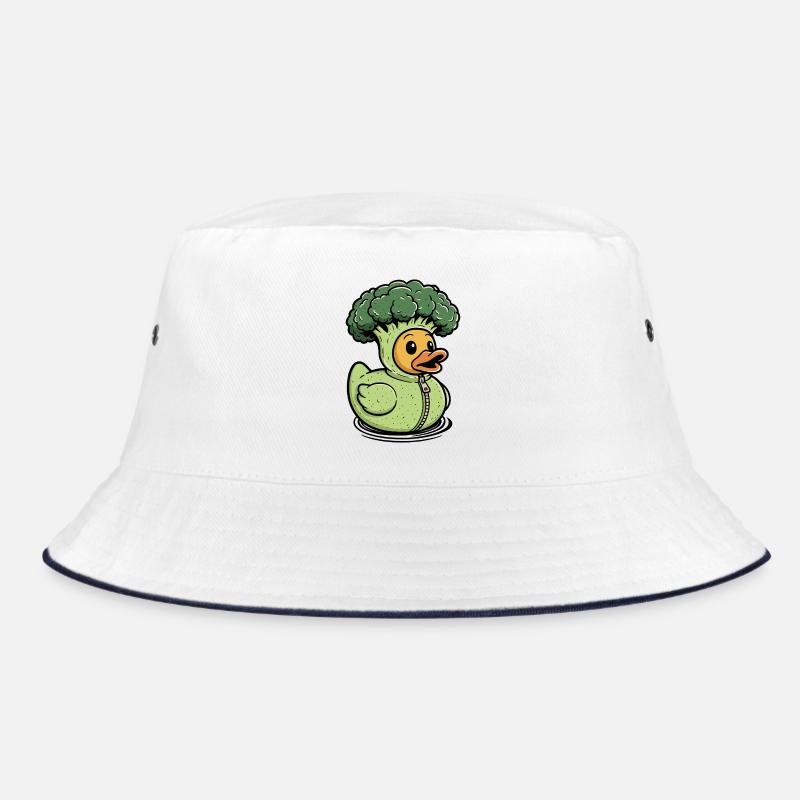 Broccoli duck rubber duck rubber duck rubber duck - Bucket Hat - white/navy