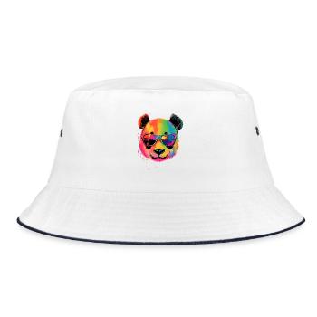Panda Bear Giant Pandas Giant Panda Cute Panda Bear - Bucket Hat - white/navy - Front