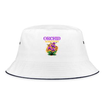 Orchid Whisper Design - Bucket Hat - white/navy - Front