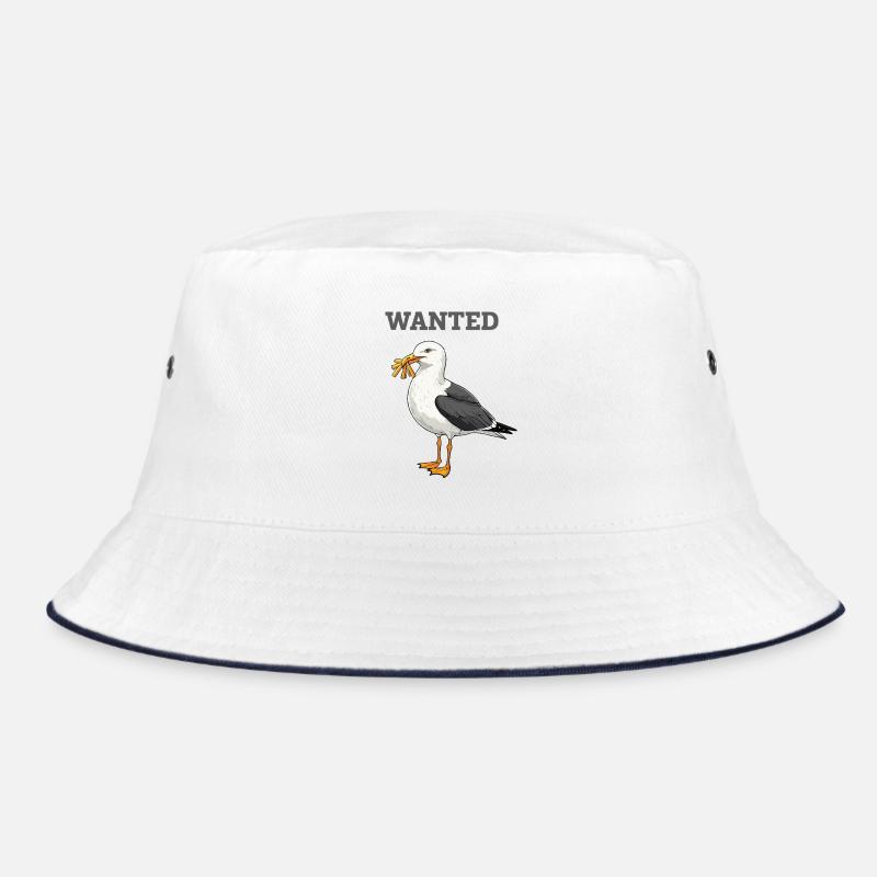 Gesuchte Pommes-möwe - Bucket Hat - Weiß/Navy