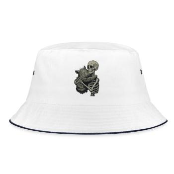Wombat Skeleton Liebe  - Bucket Hat - Weiß/Navy - Vorne