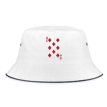 Card pattern 8 plaid design on clothing - Bucket Hat - white/navy - Front