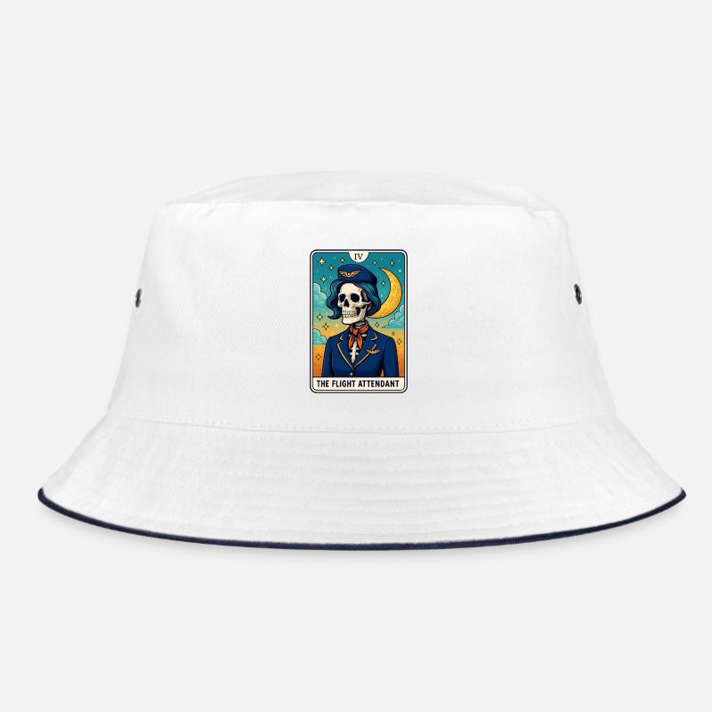 Skull Pilotin Tarot Design Bucket Hat