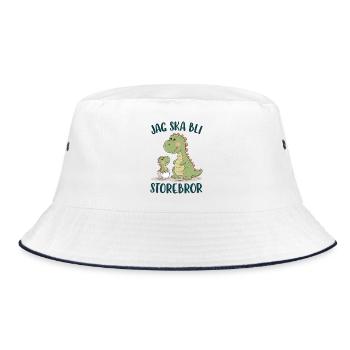 Großer Bruder, ich werde ein großer Bruder - Dinosaurier - Bucket Hat - Weiß/Navy - Vorne