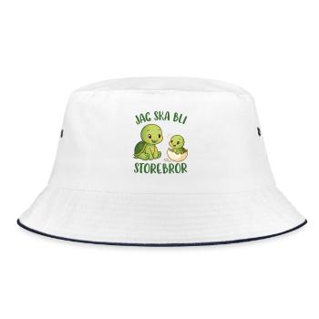 Großer Bruder, ich werde ein großer Bruder - Schildkröte - Bucket Hat - Weiß/Navy - Vorne