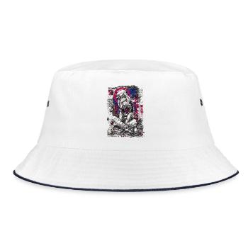 Cyberpunk girl with graffiti design - Bucket Hat - white/navy - Front