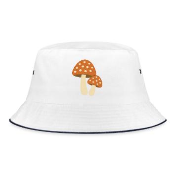 Charmante illustration de champignon pour les amoureux de la nature - Bob - blanc/marine - Devant