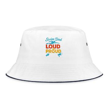 Swim Dad Loud and proud - Bucket Hat - white/navy - Front