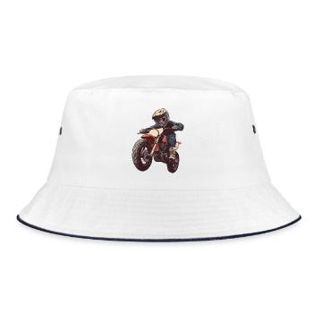 Adrenaline motocross rider - Bucket Hat - white/navy - Front
