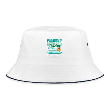 Camper Camping Caravan Saying - Bucket Hat - white/navy - Front