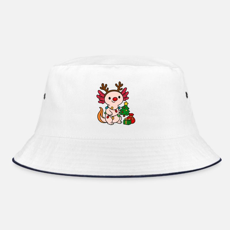 Weihnachts Axolotl mit Lichterkette Bucket Hat
