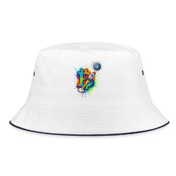 BTC MOON - Bucket Hat - white/navy - Front