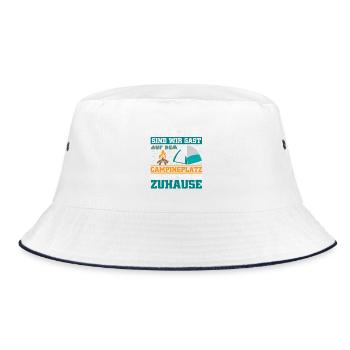 Camper Camping Caravan Saying - Bucket Hat - white/navy - Front