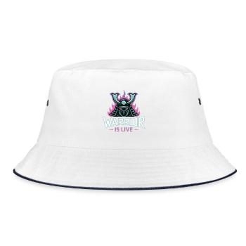 Furchtloses Design des Wikingerkriegers - Bucket Hat - Weiß/Navy - Vorne