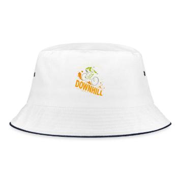Mit meinem Leben geht es bergab - Bucket Hat - Weiß/Navy - Vorne