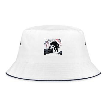 Dark Forest Encounter Illustration - Bucket Hat - white/navy - Front
