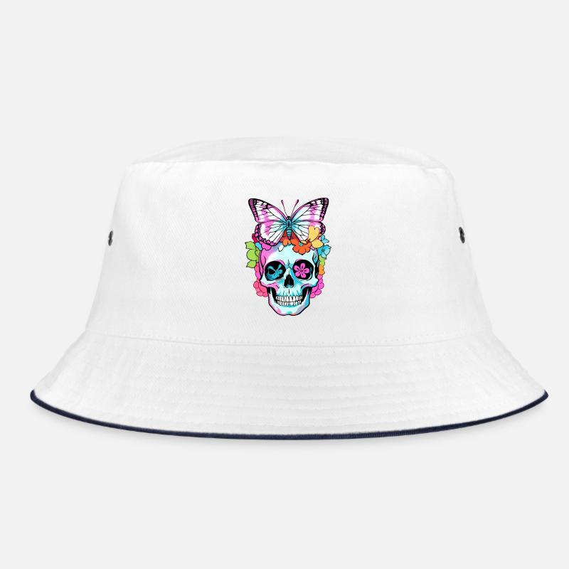 Crâne coloré avec papillon Bob