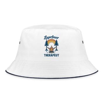 Campfire Therapist Camper Design for Camping - Bucket Hat - white/navy - Front